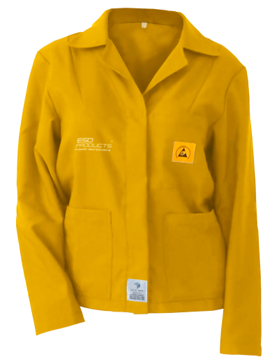 ESD Jacket 1/3 Length ESD Smock Yellow Female 3XL Antistatic Clothing ESD Garment